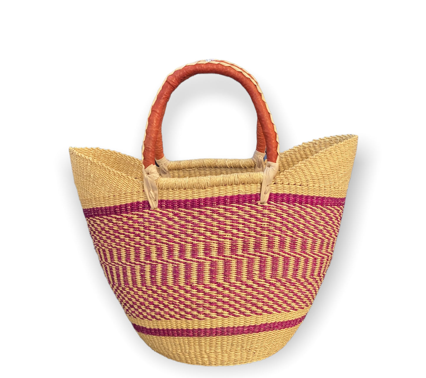 Wine Stripe Bolga Basket