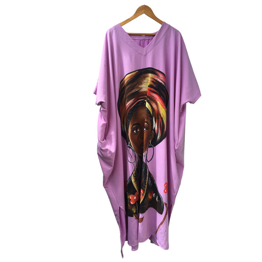 Purple African Woman Art Dress