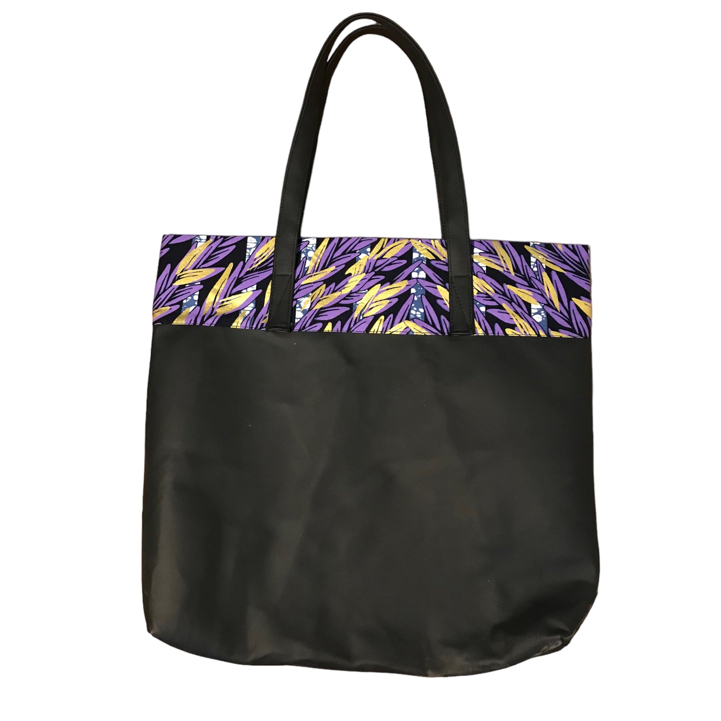 Halfsie Leather bag with African Print Fabric