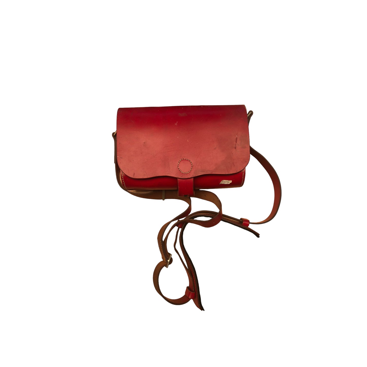 1980s Vintage Candy Red Aldo Leather and Suede Bag