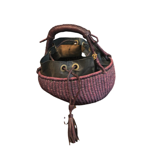 Leather basket bag