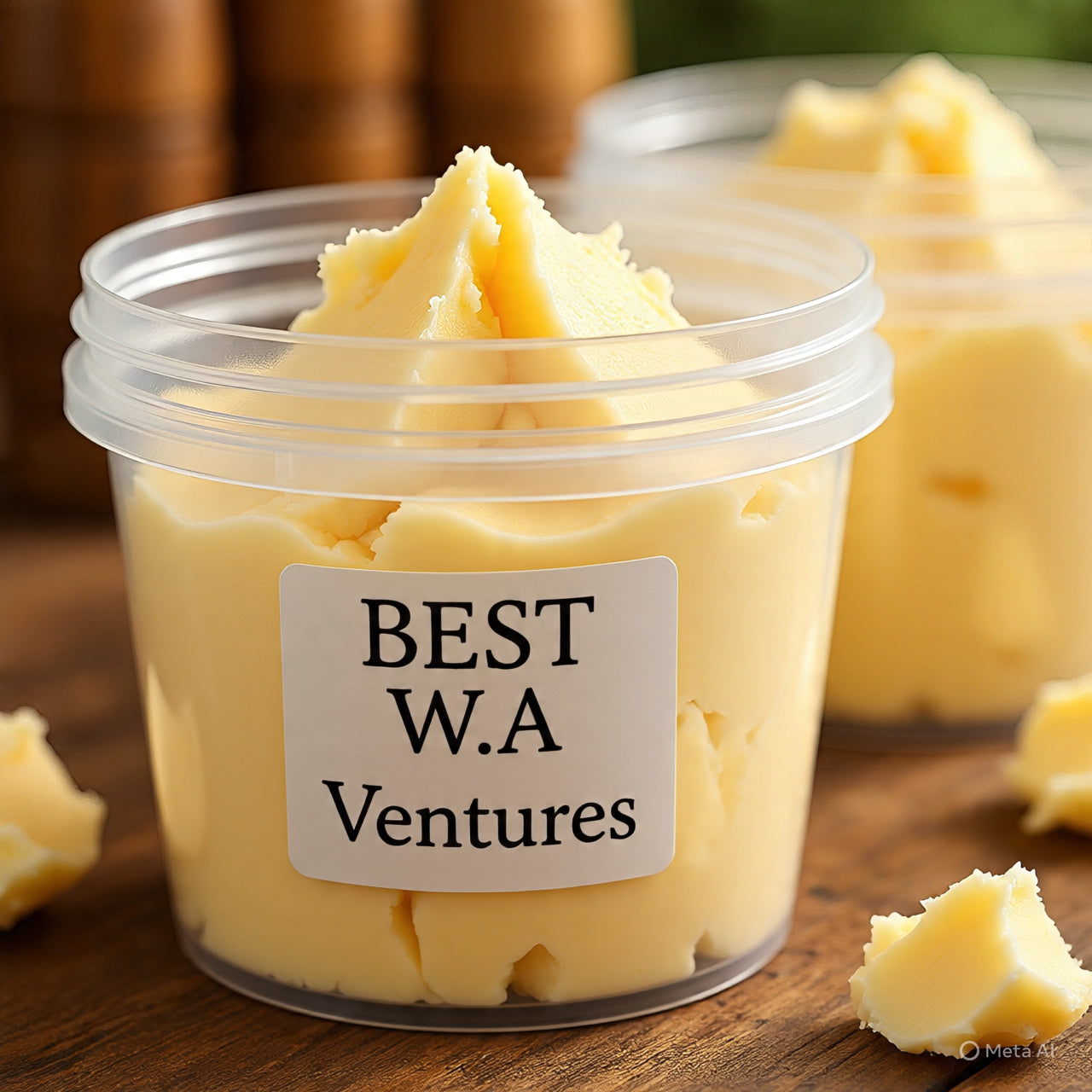 Raw original unrefined Shea butter and Herbal Shea butter.