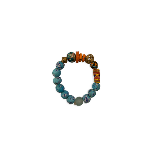 Blue Beaded Wristband
